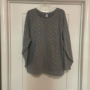 Women’s grey sweatshirt with gold polka dots